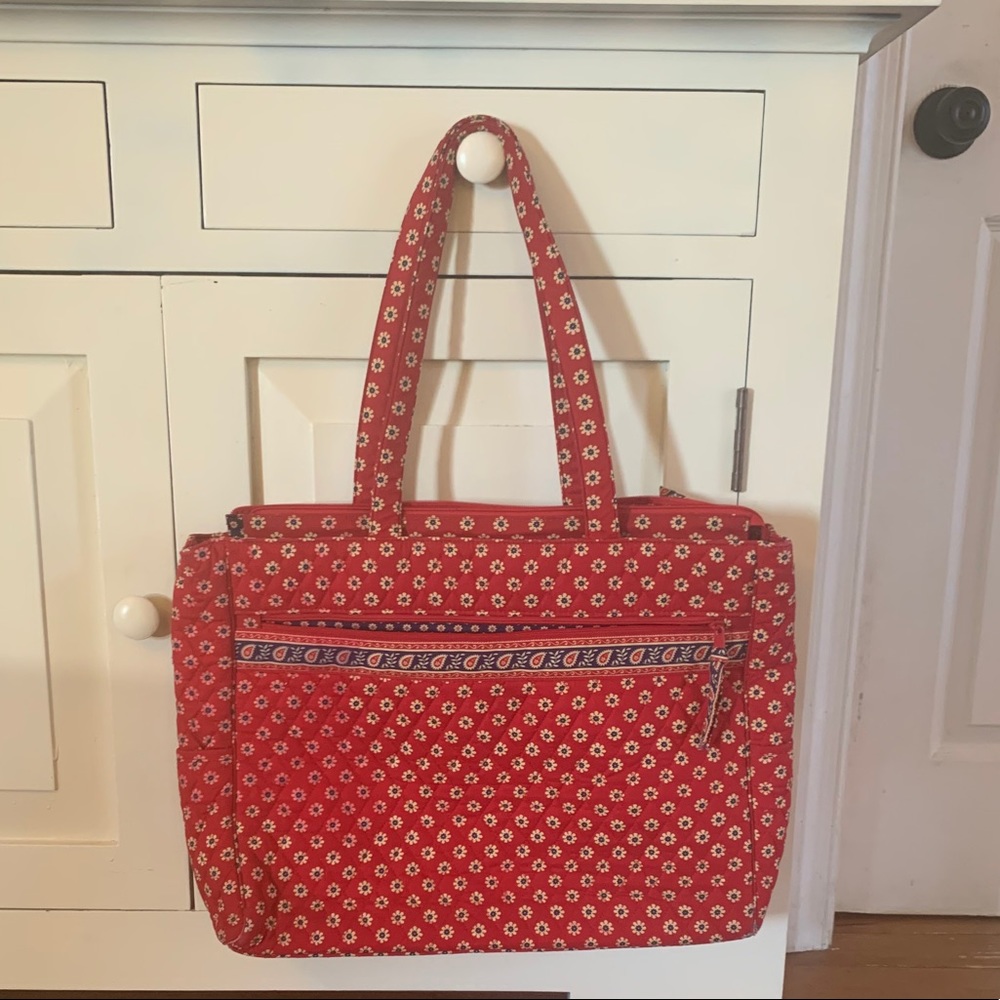 Vera Bradley Mesa Red Laptop large tote bag